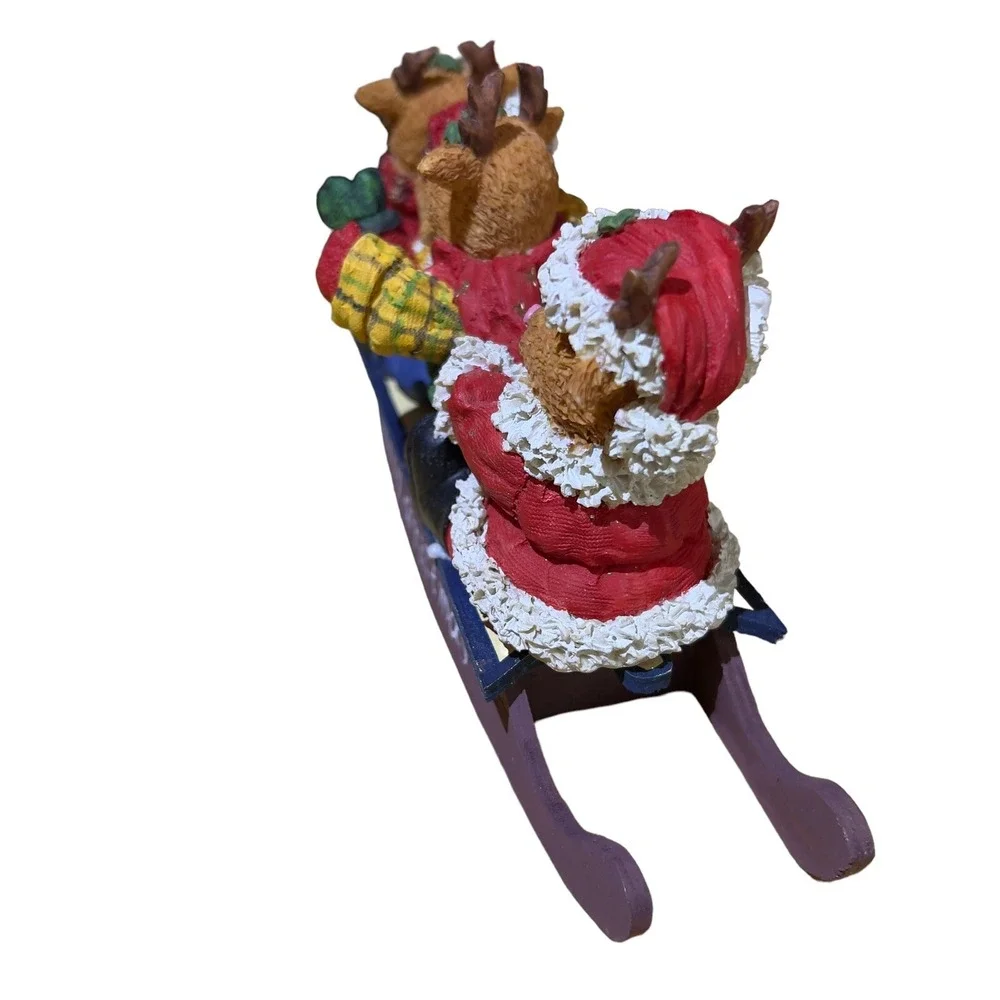 Merry Christmas Snow Sleigh 4‎ Reindeer Bears Decorative Funtime 11